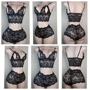 Elegant Black Lace Lingerie Set